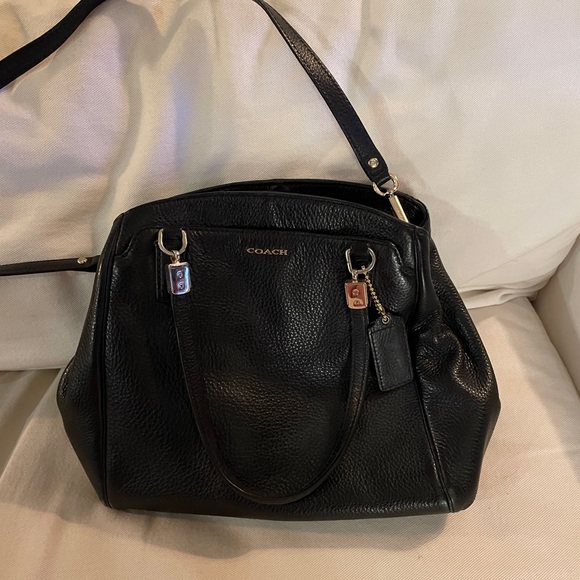 Coach Black Leather Minetta Crossbody / Carryall with Top Handles Bag - Picture 2 of 11